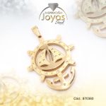 Dije de Acero Aleación Circón Dorado Timón - 870360