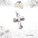 Dije de Acero Religioso Circón Plateado Cruz - 870370