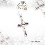 Dije de Acero Religioso Circón Plateado Cruz - 870378
