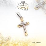 Dije de Acero Religioso Circón 2 Tonos Cruz - 870379