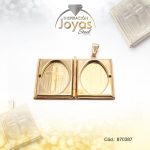 Dije de Acero Religioso Dorado Relicario Cruz - 870387