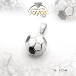 Dije de Acero Aleación Esmalte Plateado Blanco y Negro Pelota - 870399