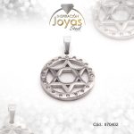 Dije de Acero Religioso Circón Plateado Estrella de David - 870402