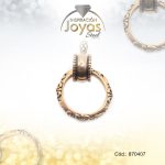 Dije de Acero Aleación Esmalte Dorado Círculo - 870407