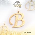 Dije de Acero Letra Dorado B - 870418