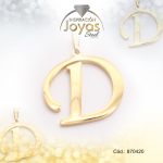 Dije de Acero Letra Dorado D - 870420