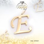 Dije de Acero Letra Dorado E - 870421