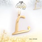 Dije de Acero Letra Dorado L - 870426