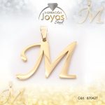 Dije de Acero Letra Dorado M - 870427