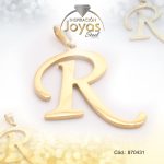Dije de Acero Letra Dorado R - 870431