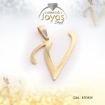 Dije de Acero Letra Dorado V - 870434