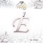 Dije de Acero Letra Plateado E - 870440
