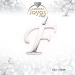 Dije de Acero Letra  Plateado F - 870441