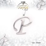 Dije de Acero Letra Plateado P - 870449