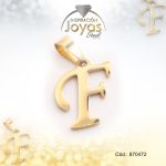 Dije de Acero Letra Dorado F - 870472
