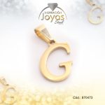 Dije de Acero Letra Dorado G - 870473