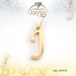 Dije de Acero Letra Dorado J - 870475