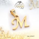 Dije de Acero Letra Dorado M - 870477