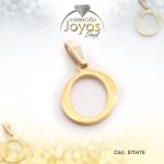 Dije de Acero Letra Dorado O - 870479