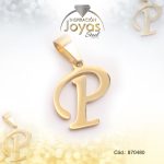 Dije de Acero Letra Dorado P - 870480