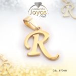 Dije de Acero Letra Dorado R - 870481