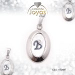 Dije de Acero Letra Nácar Plateado B - 870487