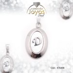 Dije de Acero Letra Nácar Plateado D - 870488