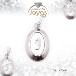 Dije de Acero Letra Nácar Plateado J - 870490