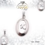 Dije de Acero Letra Nácar Plateado K - 870491