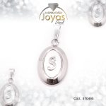 Dije de Acero Letra Nácar Plateado S - 870495