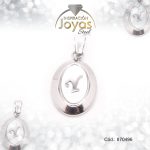 Dije de Acero Letra Nácar Plateado Y - 870496