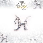 Dije de Acero Letra Circón Plateado H - 870499