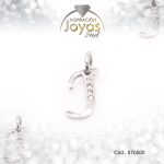 Dije de Acero Letra Circón Plateado J - 870500