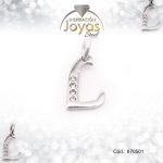 Dije de Acero Letra Circón Plateado L - 870501