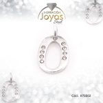 Dije de Acero Letra Circón Plateado O - 870502