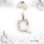 Dije de Acero Letra Circón Plateado Q - 870503