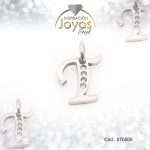 Dije de Acero Letra Circón Plateado T - 870505