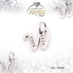 Dije de Acero Letra Circón Plateado W - 870508