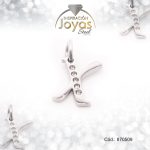 Dije de Acero Letra Circón Plateado X - 870509