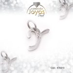 Dije de Acero Letra Circón Plateado Y - 870510