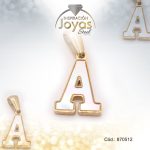 Dije de Acero Letra Nácar Dorado A - 870512