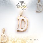 Dije de Acero Letra Nácar Dorado D - 870515