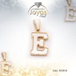 Dije de Acero Letra Nácar Dorado E - 870516 - Imagen 2