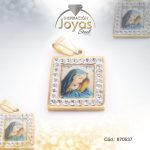Dije de Acero Religioso Esmalte Dorado Multi Color Virgen - 870537