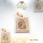 Dije de Acero Religioso Esmalte Dorado Multi Color Virgen de Guadalupe - 870539