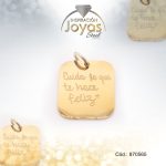 Dije de Acero Variado Motivacional Dorado Cuadrado - 870565