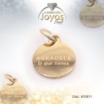 Dije de Acero Variado Motivacional Dorado Círculo - 870571