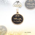 Dije de Acero Aleación Esmalte Motivacional Dorado Círculo - 870578