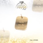 Dije de Acero Variado Motivacional Dorado Cuadrado - 870585