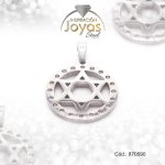 Dije de Acero Religioso Circón Plateado Estrella de David - 870590